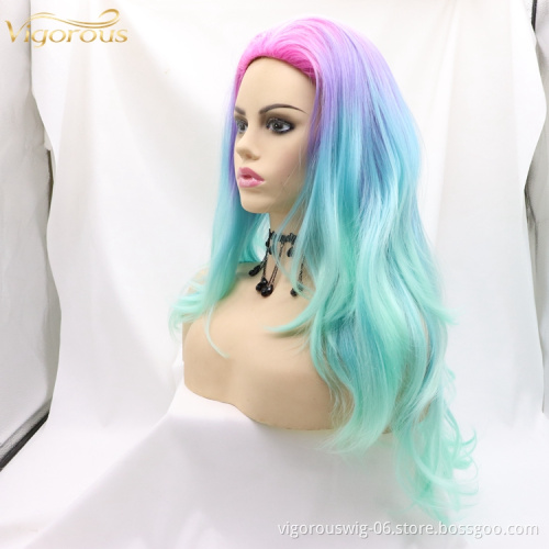 Vigorous long hair cosplay ombre for black women cheap non lace fashion wholesale synthetic fiber hair wigs
